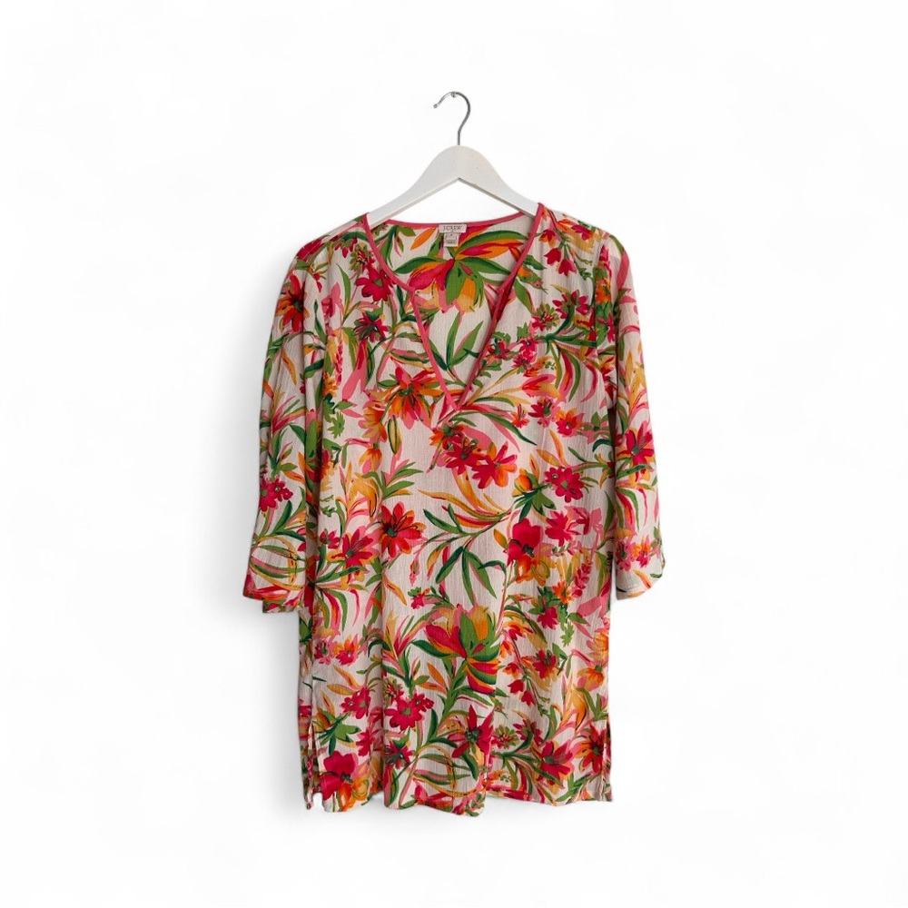 J. Crew 🌺 Vibrant Hawaiian Floral Blouse